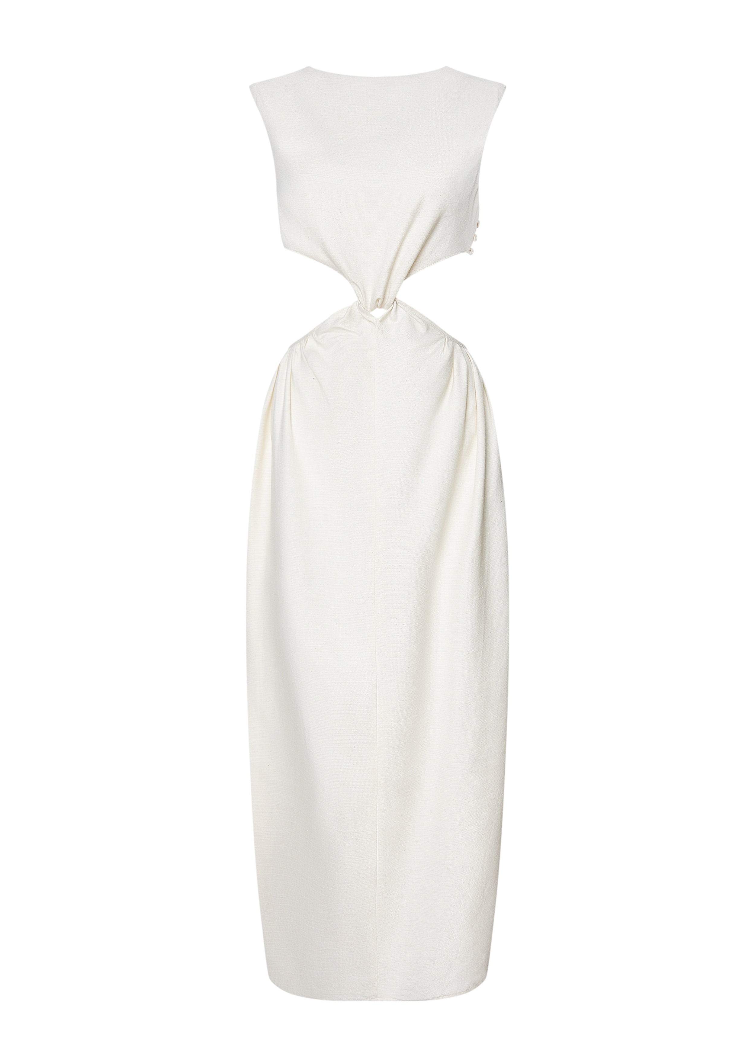 Back Knot Silk Dress XS / White