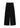 Black crispy cotton wide-leg pants with adjustable waistbands knotted at 2 sides in a relaxed fit