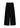 Black crispy cotton wide-leg pants with adjustable waistbands knotted at 2 sides in a relaxed fit