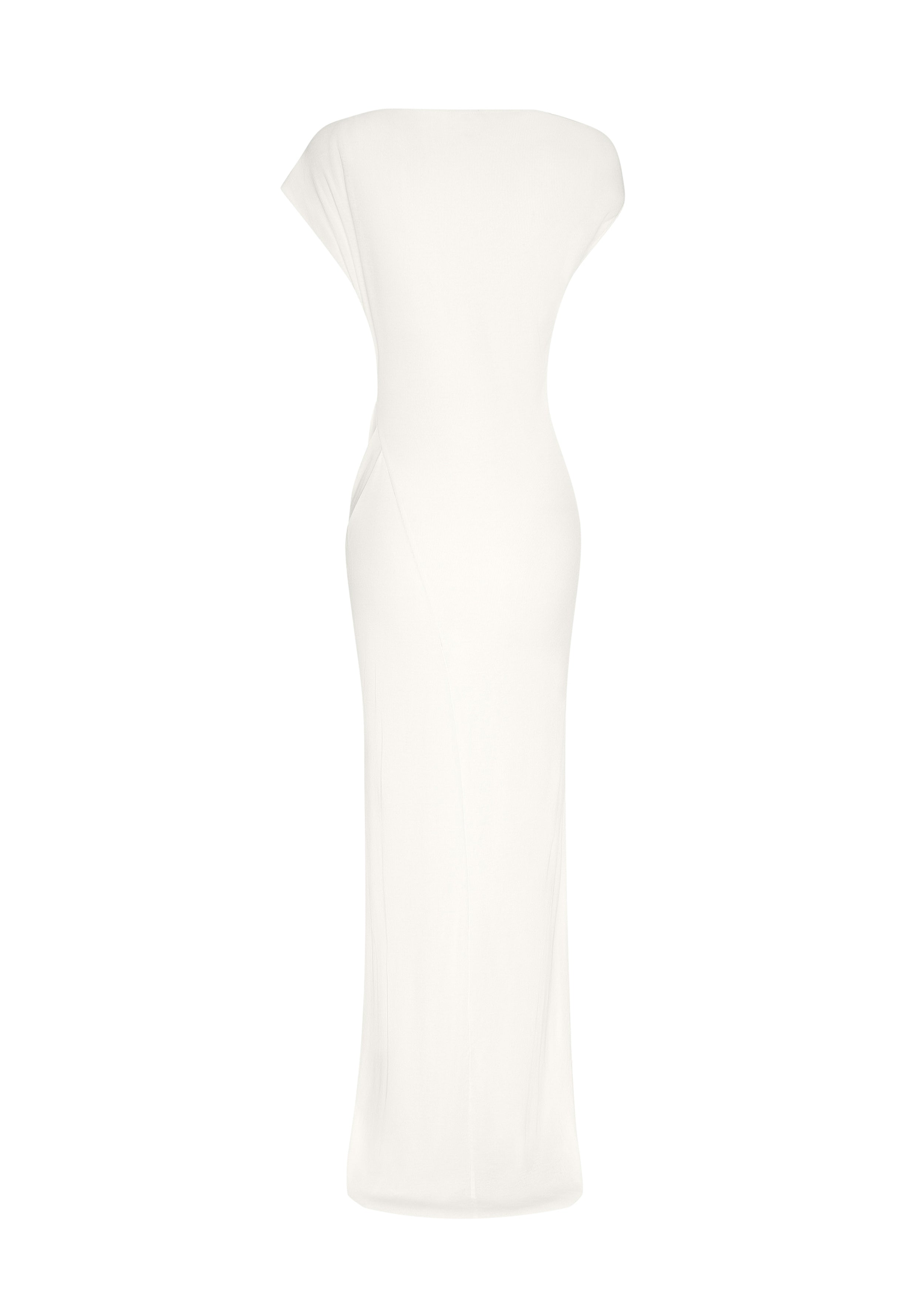 Twisted Knit Sheath Dress White XS / White Twisted Knit Sheath Dress White XS / White