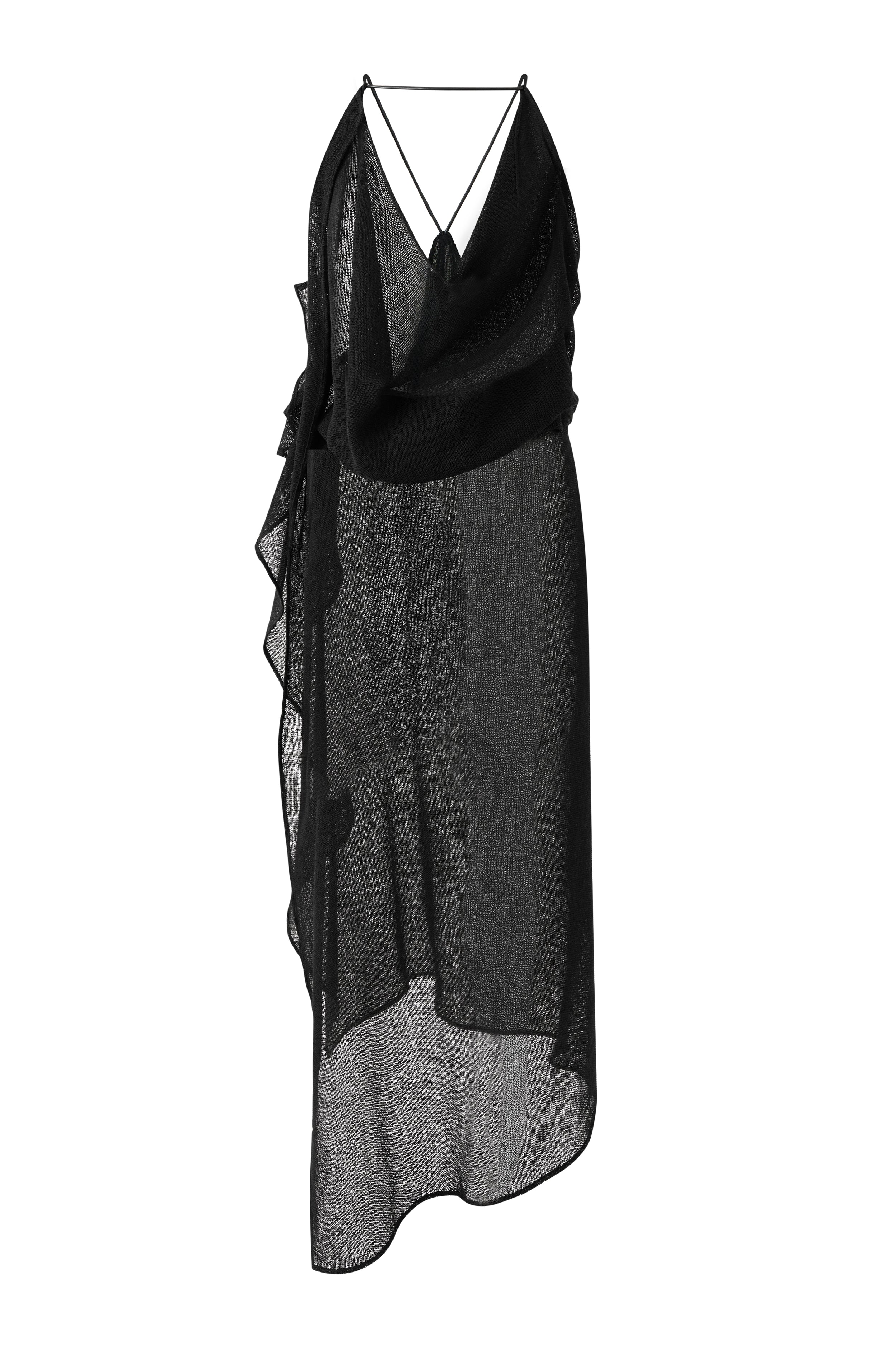 Draped Sheer Linen Dress Subtle Le Nguyen Draped Sheer Linen Dress Subtle Le Nguyen