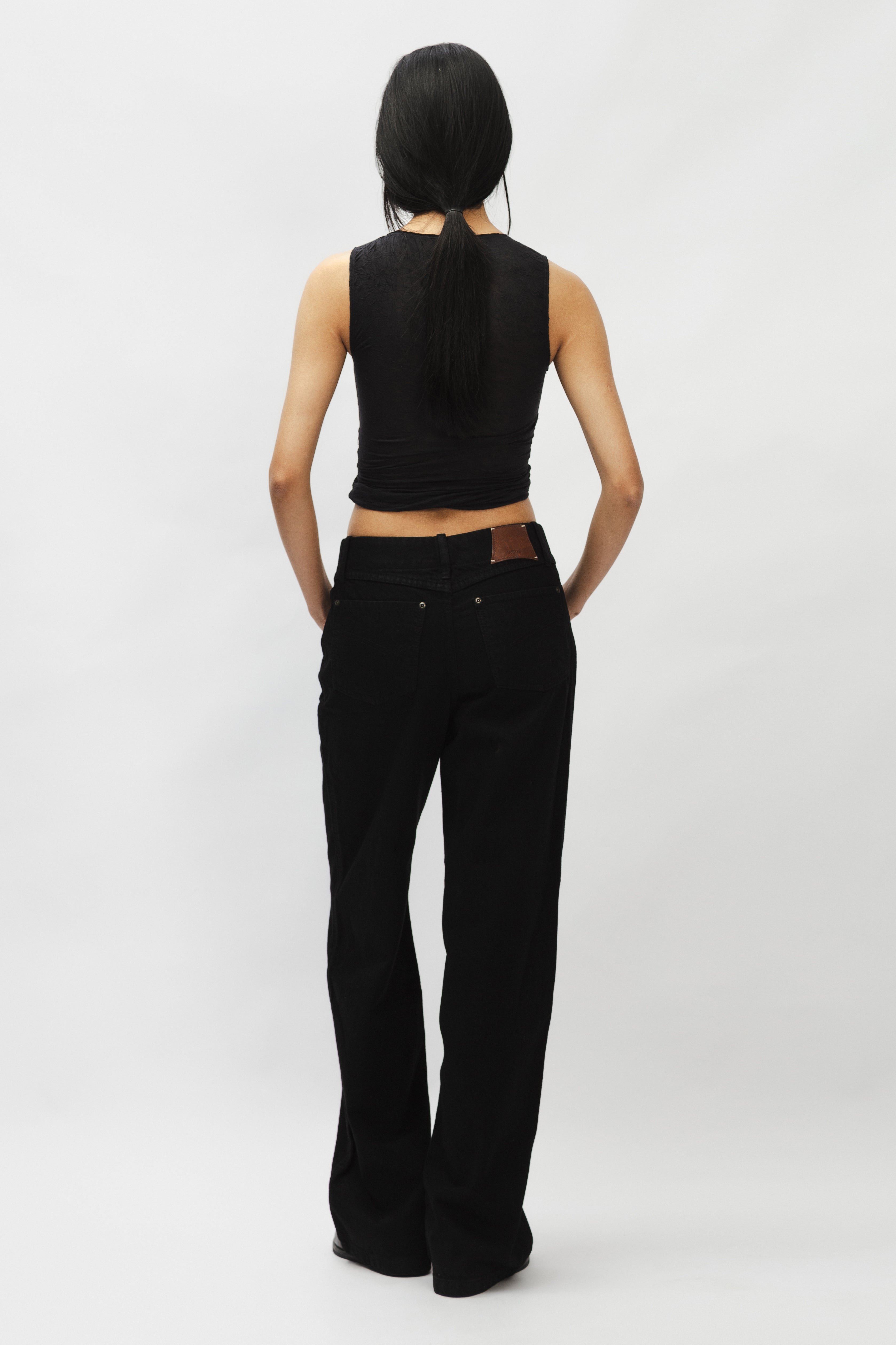 Draped Wrinkled Tank Top Black – Subtle Le Nguyen
