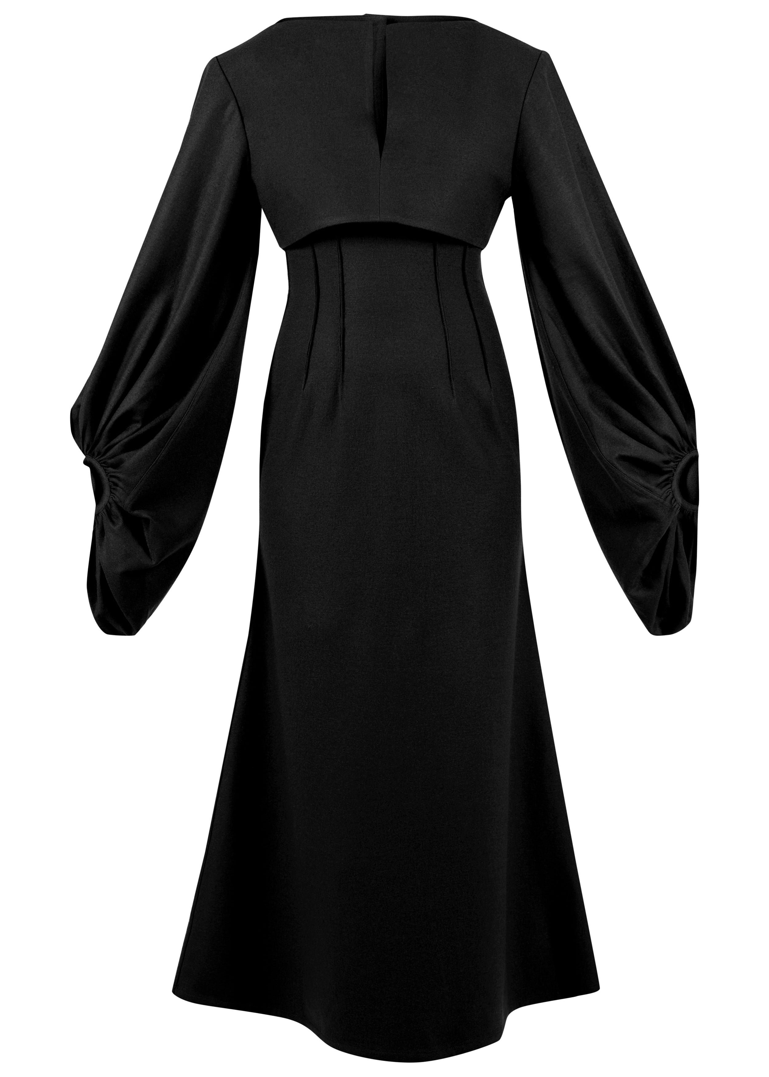 Two Pieces Wool Dress Black Black / XS Two Pieces Wool Dress Black Black / XS